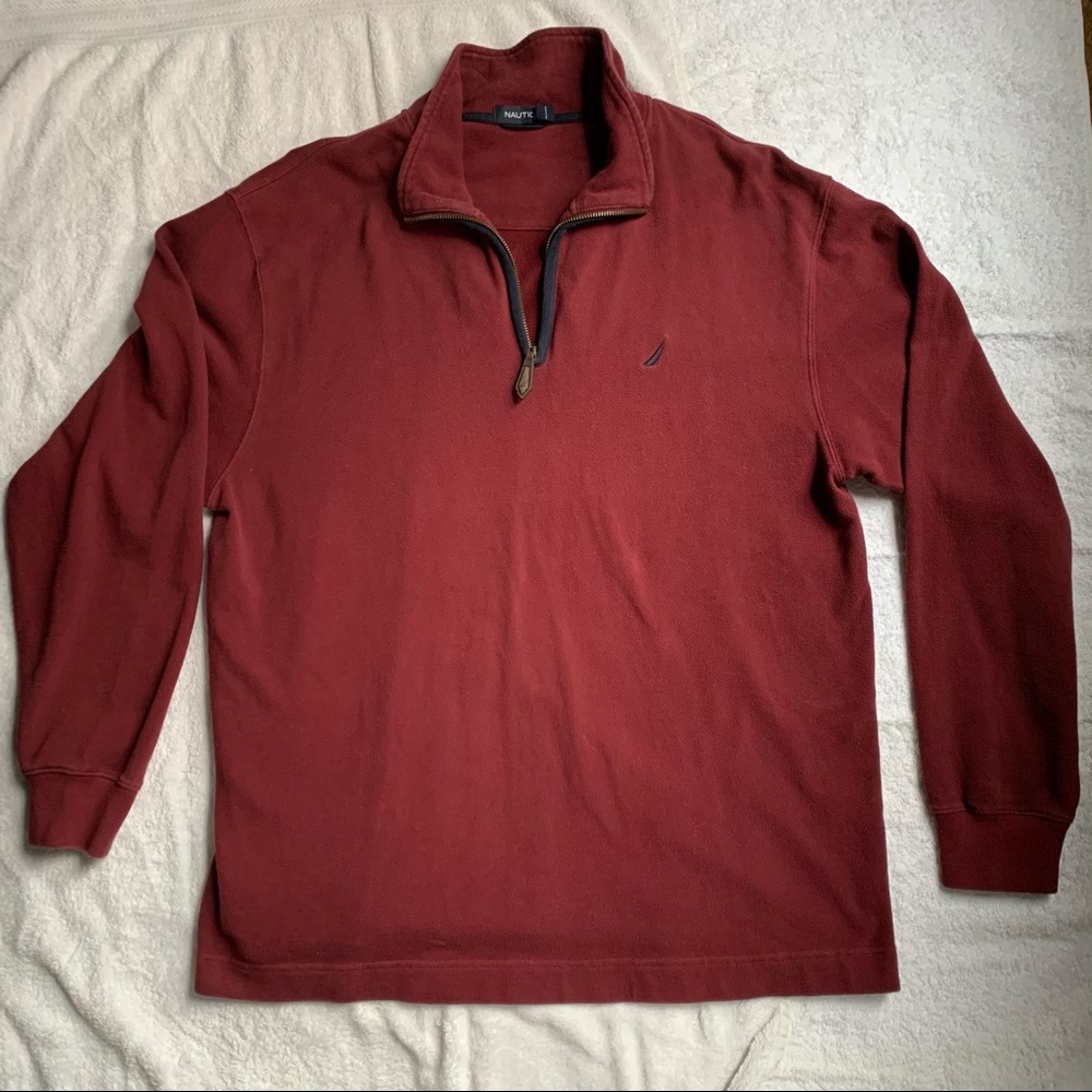 Red Nautica Men’s XL 1/4 Zip Up Sweater